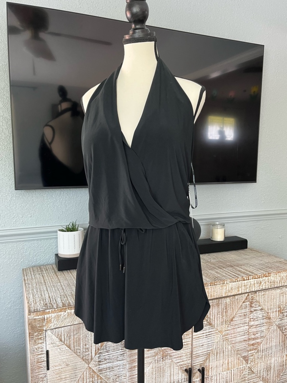 Magicsuit Black Ellie Halter Swim Romper Cover-Up size 16